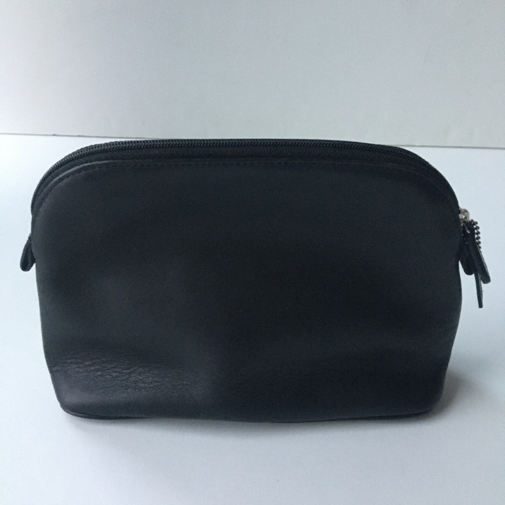 COACH Black Leather Cosmetic Pouch - Picture 8 of 13